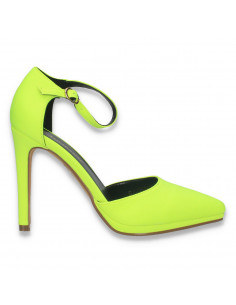 Pantofi dama, cu toc inalt, verde neon - W1006