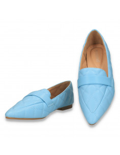 Pantofi dama, cu varf ascutit si imprimeu matlasat, albastru deschis - W1017 2
