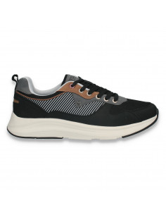 Sneakers casual pentru barbati, din material textil, negri - W1062