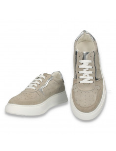 Pantofi casual pentru femei, din piele intoarsa, gri - W1161 2