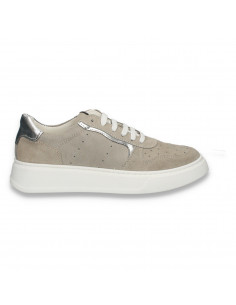 Pantofi casual pentru femei, din piele intoarsa, gri - W1161