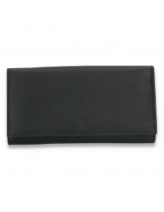 Portmoneu dama, din piele, negru-taupe - M667