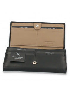 Portmoneu dama, din piele, negru-taupe - M667 2