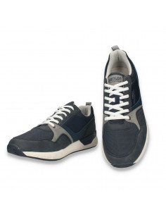 Sneakers casual pentru barbati, din material textil, bleumarin - W1190 2