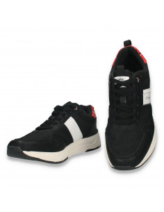 Sneakers casual pentru barbati, din material textil, negri - W1191 2