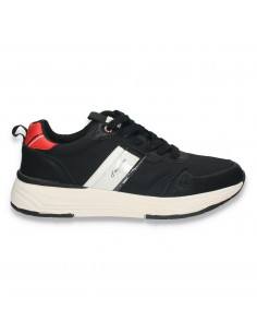 Sneakers casual pentru barbati, din material textil, negri - W1191