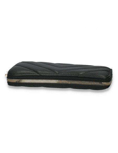 Portmoneu dama, din piele eco, negru - M708