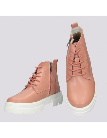 Ghete din piele pentru femei, model clasic, roz - W1216