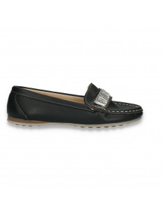Mocasini fete, cu strasuri, negri - W1232