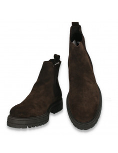 Ghete slip on din piele intoarsa pentru barbati, maro - W1238 2
