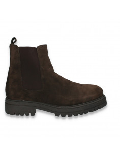 Ghete slip on din piele intoarsa pentru barbati, maro - W1238