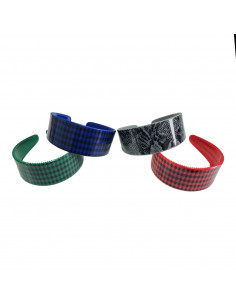 bentita, cordeluta, bentita de par, bentita de par din plastic, bentita cu model in carouri, bentita cu model piele de sarpe