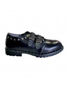 pantofi fete, pantofi fete din piele ecologica, pantofi fete din piele ecologica neagra, pantofi fete cu bareta si catarama