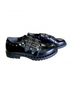 pantofi fete, pantofi fete din piele ecologica, pantofi fete din piele ecologica neagra, pantofi fete cu bareta si catarama 2