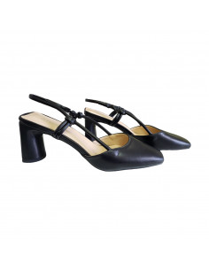 Pantofi eleganti cu toc gros, pentru femei, negri, piele eco 2