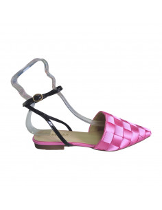 saboti dama, saboti pentru femei, saboti eleganti cu toc jos femei, saboti fucsia slingback, saboti cu bareta