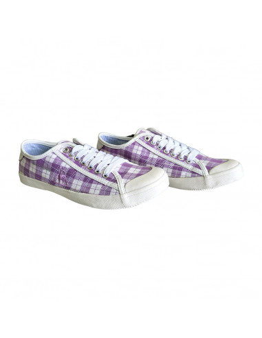 tenisi fete, tenisi violet pentru fete, tenisi cu model in carouri