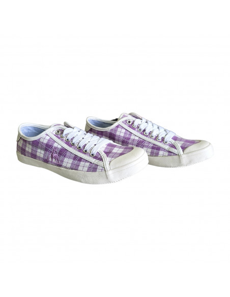 tenisi fete, tenisi violet pentru fete, tenisi cu model in carouri