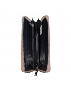 Portofel roz matlasat pentru dama, piele eco, cu strasuri metalice 2