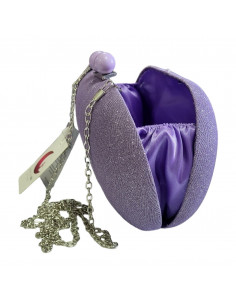 Poseta de seara eleganta, mov, din textil cu sclipici 2