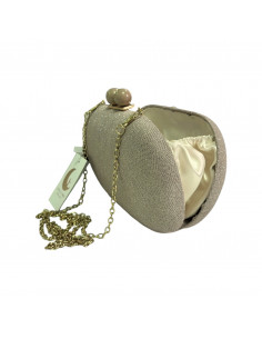 Poseta de seara eleganta, gri, din textil cu sclipici 2