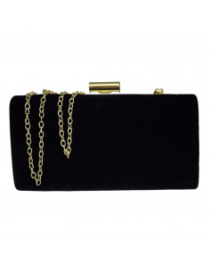 Poseta de seara tip clutch, din catifea, eleganta, neagra