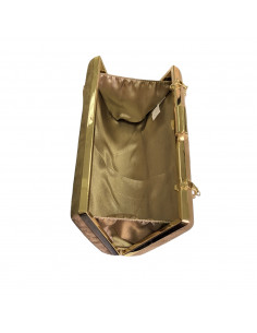 Poseta de seara tip clutch, din catifea, eleganta, maro 2