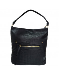 Poseta neagra pentru dama, piele ecologica, model modern