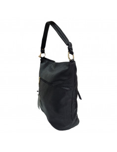 Poseta neagra pentru dama, piele ecologica, model modern 2