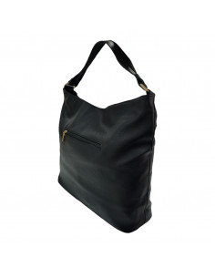 Poseta dama, piele ecologica, neagra, decor cu snur 2
