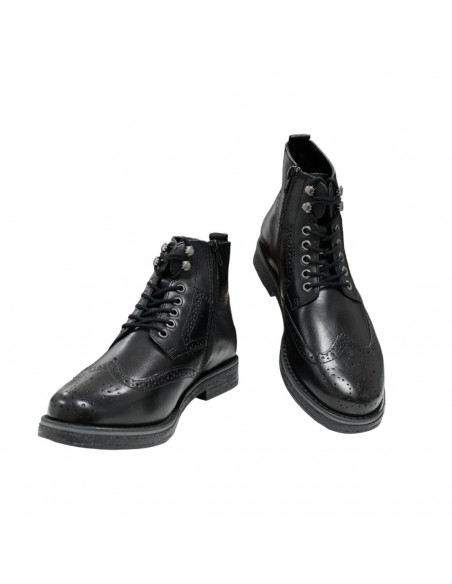 Ghete Oxford bărbăteşti, piele naturală, negre