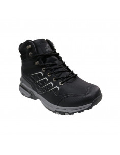 Ghete trekking din piele ecologică şi textil, pentru bărbaţi, negre 2