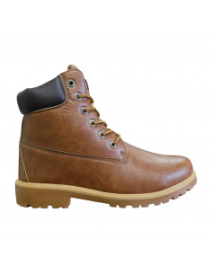 Ghete casual din piele eco, cu şiret, pentru bărbaţi, maro