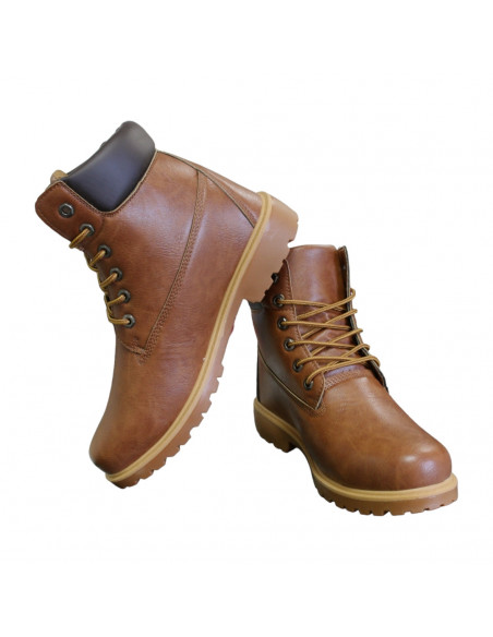 Ghete casual din piele eco, cu şiret, pentru bărbaţi, maro