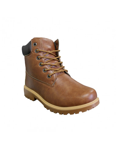 Ghete casual din piele eco, cu şiret, pentru bărbaţi, maro