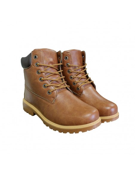 Ghete casual din piele eco, cu şiret, pentru bărbaţi, maro