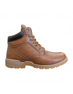 Ghete casual din piele ecologică, talpă cu model, pentru bărbaţi, maro