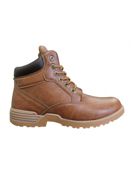 Ghete casual din piele ecologică, talpă cu model, pentru bărbaţi, maro