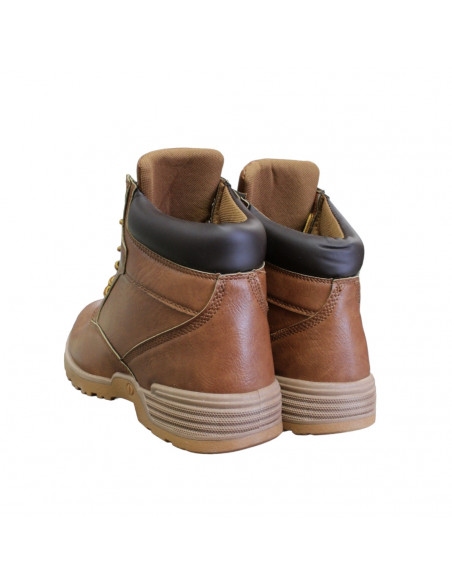 Ghete casual din piele ecologică, talpă cu model, pentru bărbaţi, maro