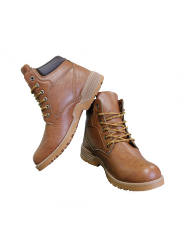 Ghete casual din piele ecologică, talpă cu model, pentru bărbaţi, maro