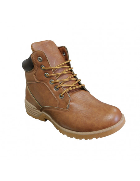 Ghete casual din piele ecologică, talpă cu model, pentru bărbaţi, maro