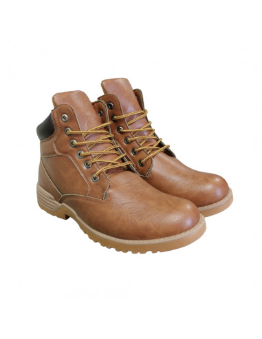 Ghete casual din piele ecologică, talpă cu model, pentru bărbaţi, maro