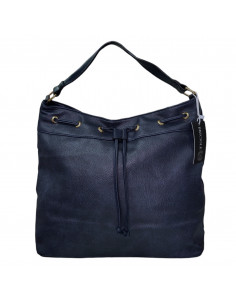 Poseta dama, piele ecologica, bleumarin, decor cu snur