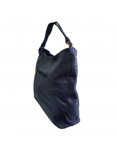 Poseta dama, piele ecologica, bleumarin, decor cu snur 2