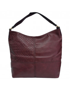 Poseta dama, piele ecologica, bordeaux, design tip cusatura