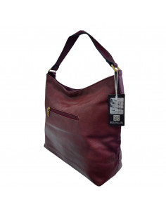 Poseta dama, piele ecologica, bordeaux, design tip cusatura 2