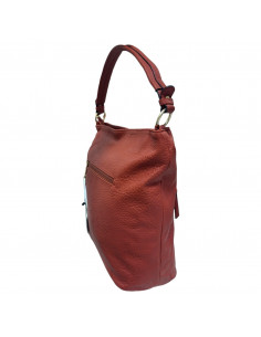Poseta rosie pentru dama, piele ecologica, model modern 2