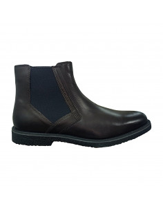Ghete elegante din piele naturală, cu fermoar, pentru bărbaţi, maro închis, mat