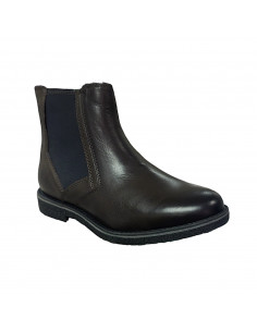 Ghete elegante din piele naturală, cu fermoar, pentru bărbaţi, maro închis, mat 2