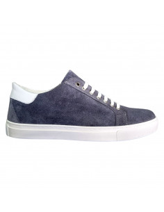 Sneakers din velur, cu siret, gri, pentru barbati